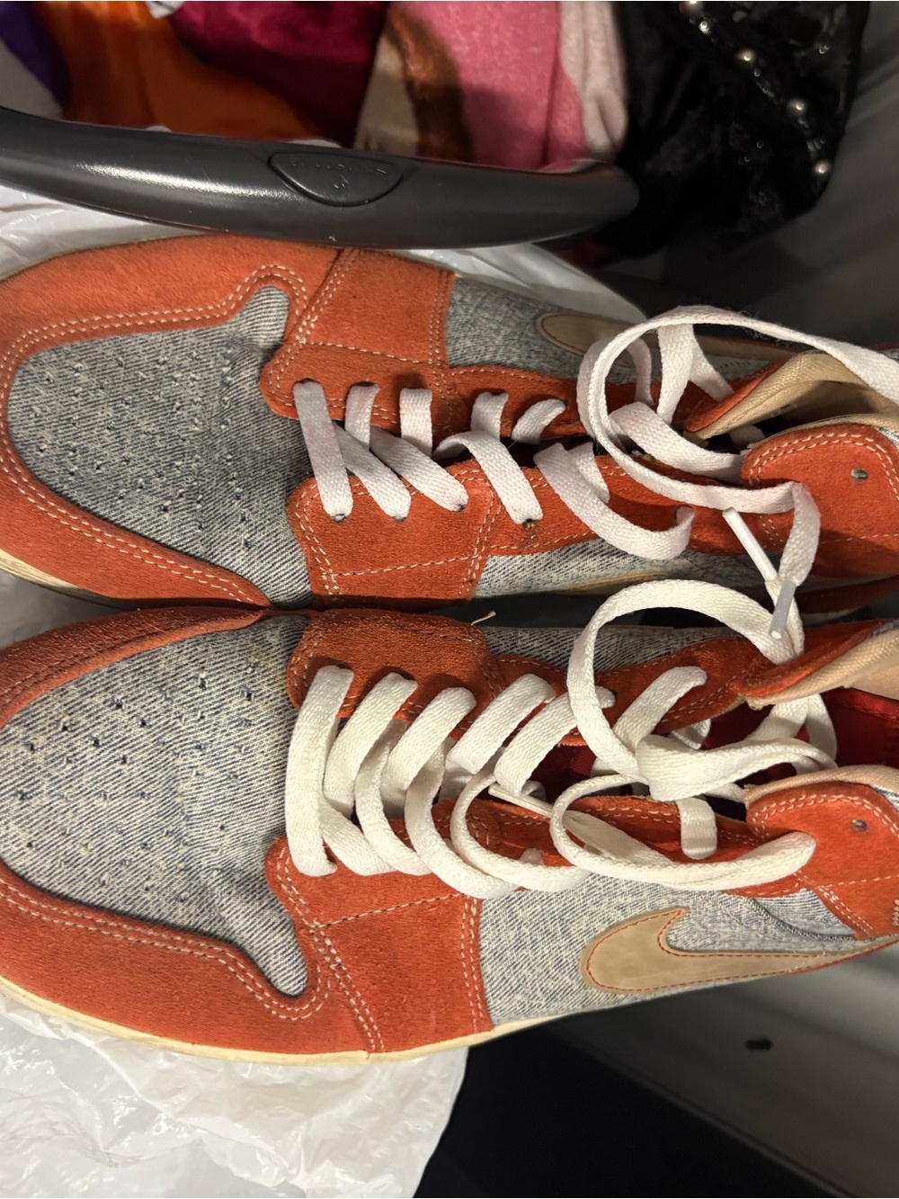 Jordan Men’s Suede & Knit Sneaker - Orange/Gray